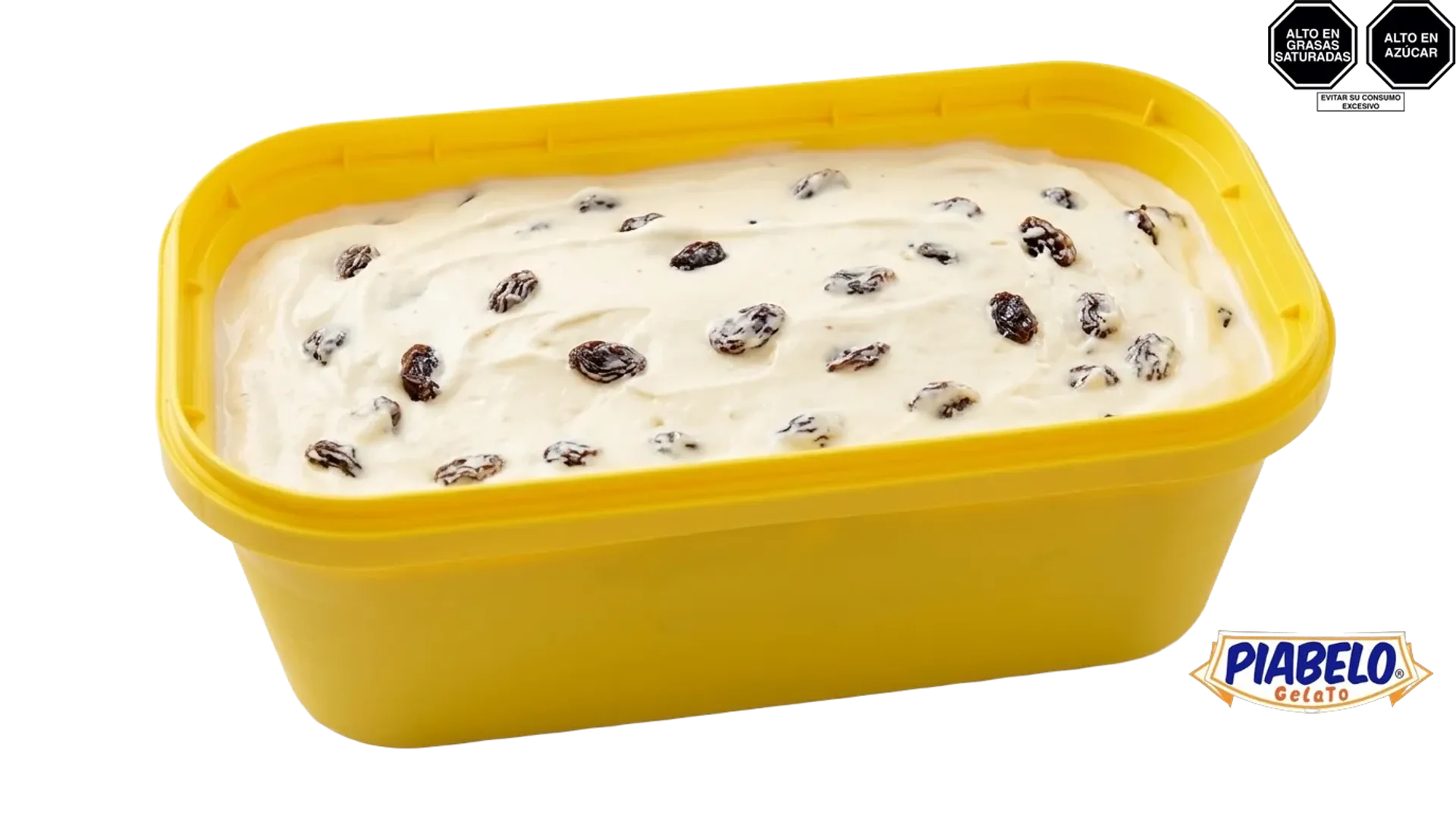 Cubeta de 5 litros de helado sabor Ron con Pasas