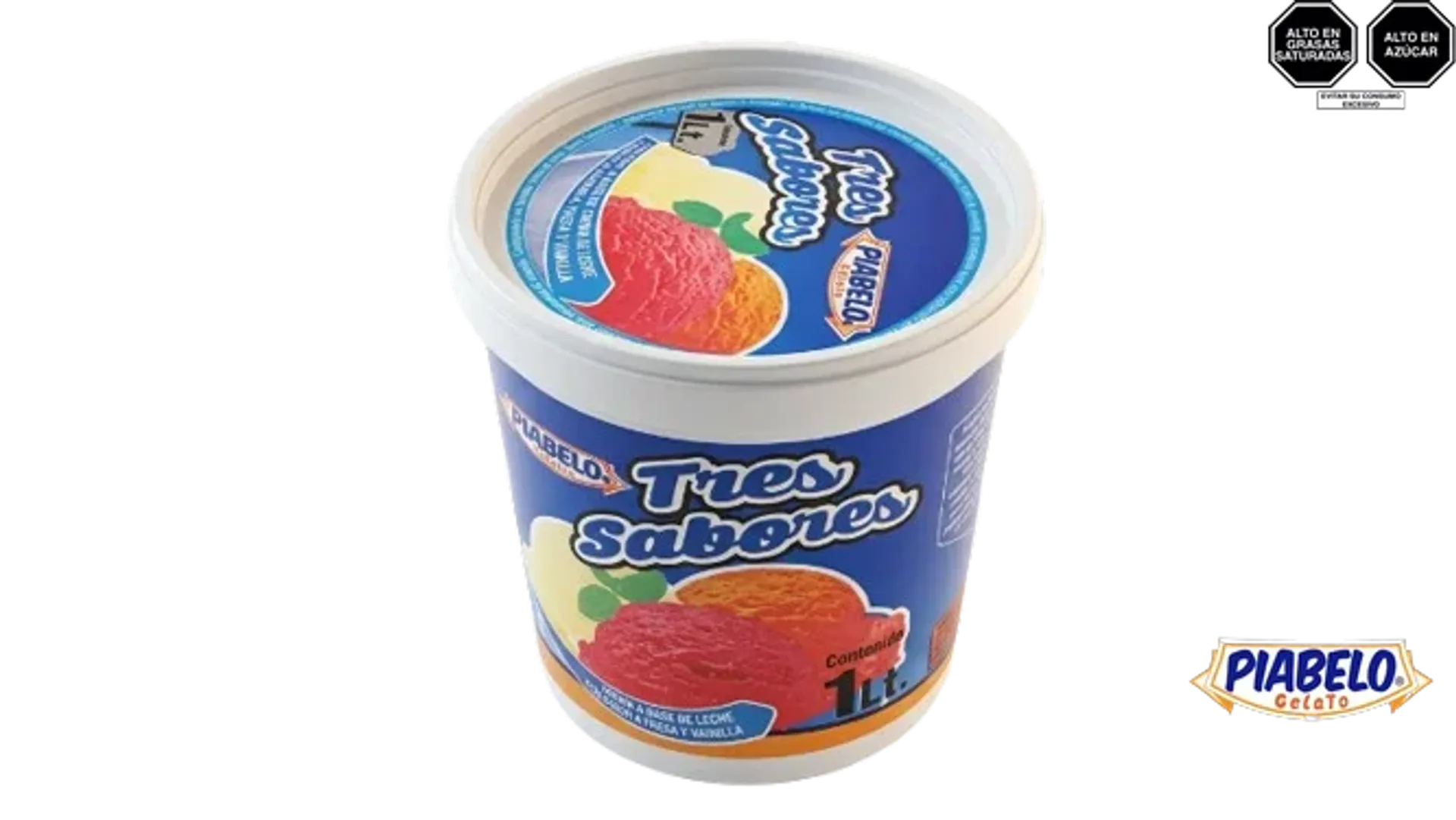 Helado a base de leche de 3 sabores
