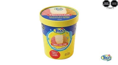 Helado Teos Cubeta Tricolor 1L