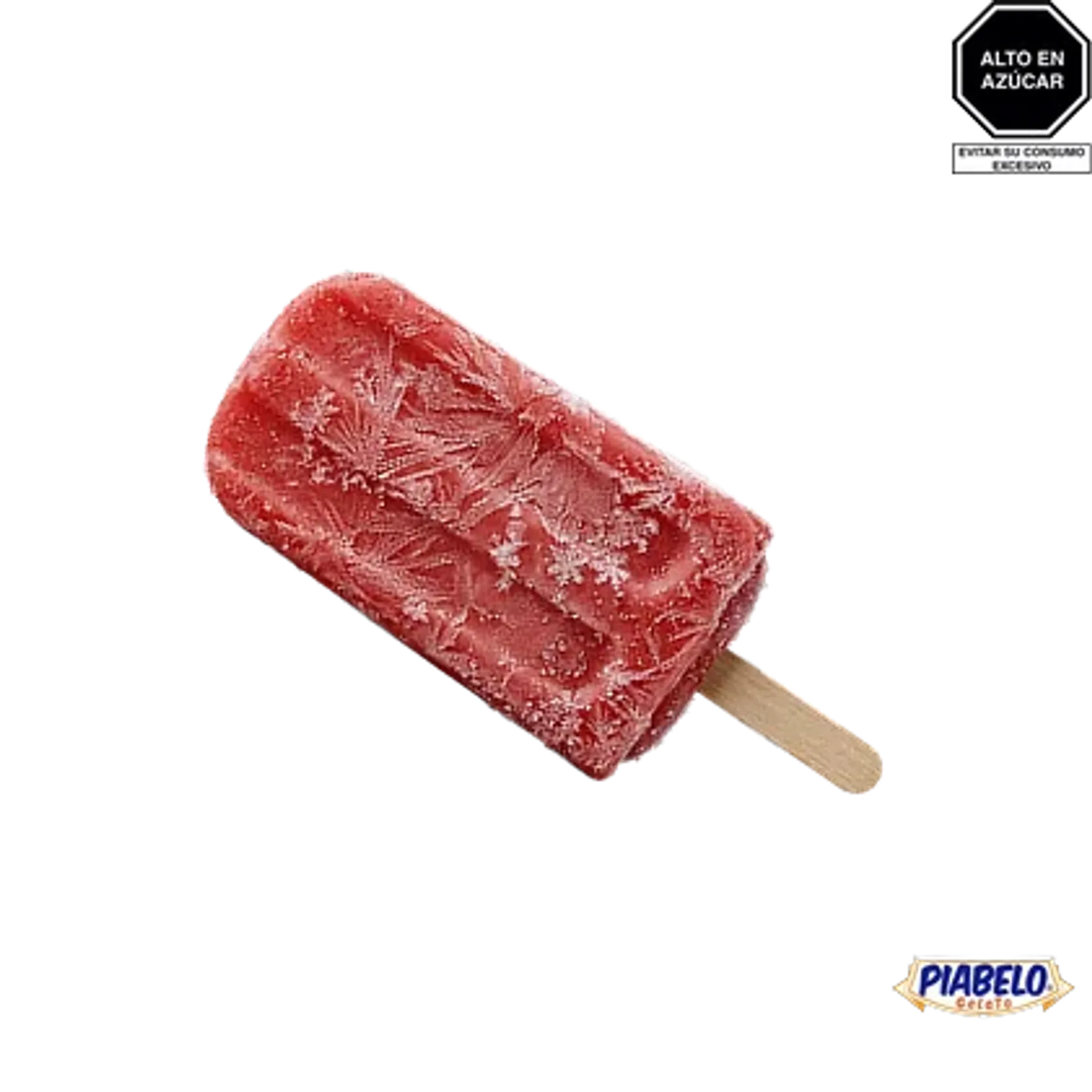 Helado a base de agua sabor a fresa.