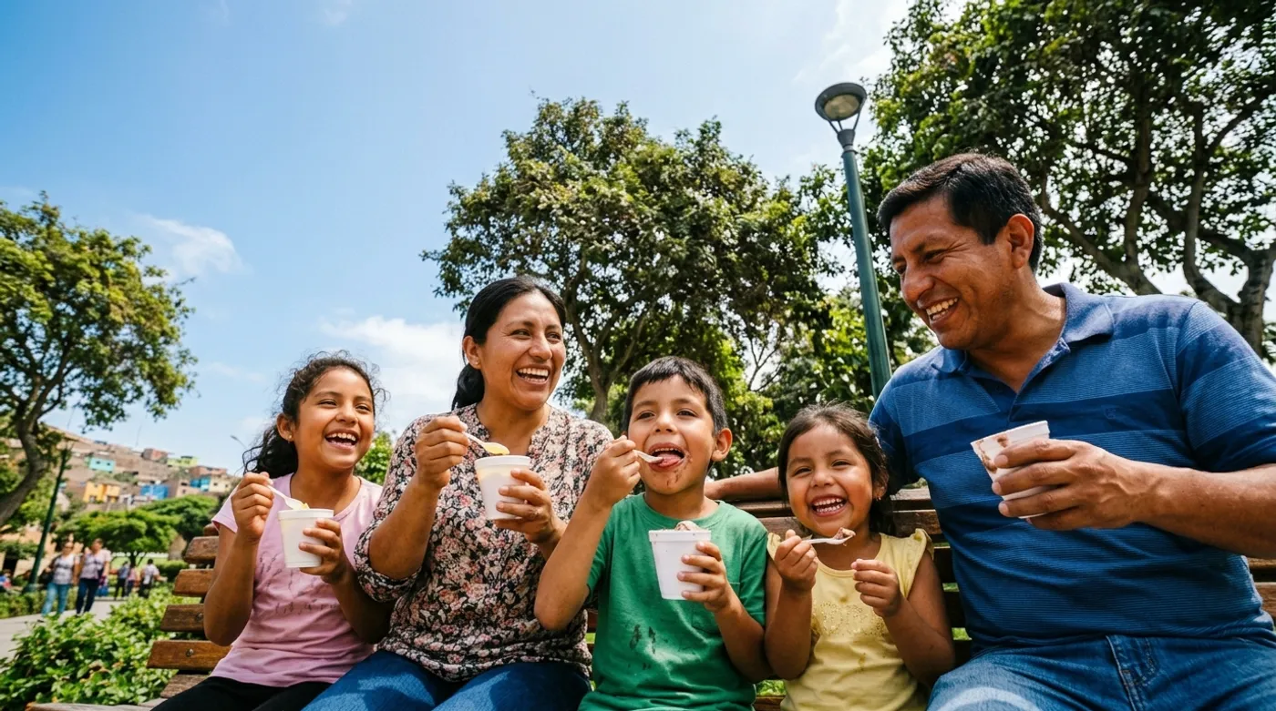 Fondo artístico de Cubetas Especiales - Helados Piabelo presentados en un ambiente veraniego y refrescante en Tienda Mijuspa