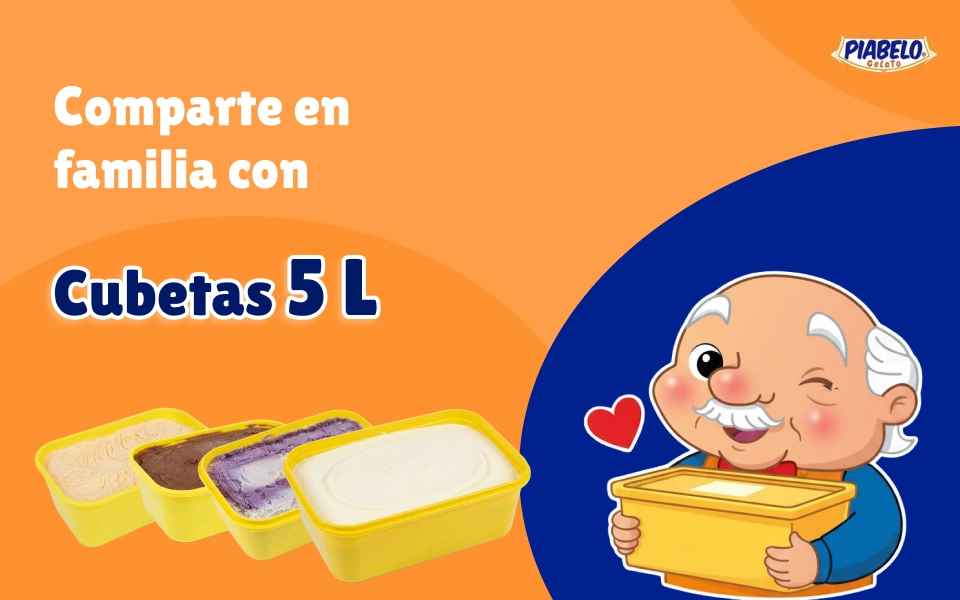 Cubetas de 5 Litros Piabelo Gelato - Calidad y rendimiento para tu negocio