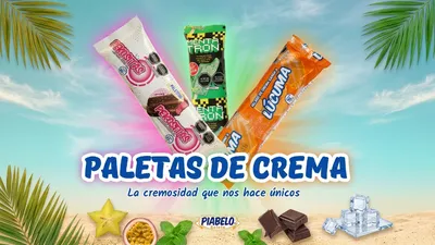 Paletas de helado de crema Piabelo - Variedad de sabores y texturas